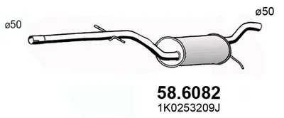 silenciador del medio Skoda OCTAVIA II · Skoda OCTAVIA II Combi · Vw JETTA III