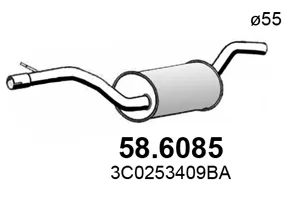silenciador del medio Vw PASSAT B6 · Vw PASSAT B6 Variant · Vw PASSAT CC B6