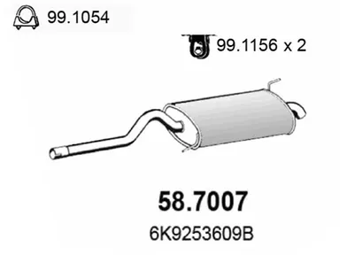 Silenciador posterior Seat INCA · Vw CADDY II Box Body/MPV · Vw CADDY II MPV