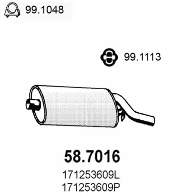Silenciador posterior Vw GOLF I Cabriolet · Vw GOLF I