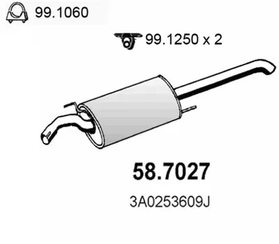 Silenciador posterior Vw PASSAT B3/B4 · Vw PASSAT B3/B4 Variant