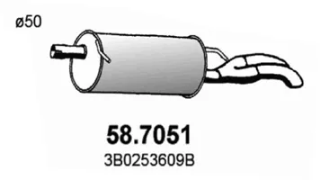Silenciador posterior Vw PASSAT B3/B4 Variant · Vw PASSAT B5 · Vw PASSAT B5 Variant