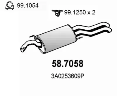 Silenciador posterior Vw PASSAT B3/B4 · Vw PASSAT B3/B4 Variant