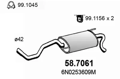 Silenciador posterior Vw POLO
