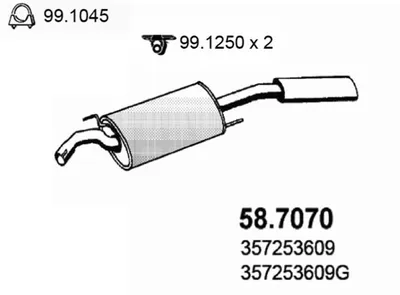 Silenciador posterior Vw PASSAT B3/B4 · Vw PASSAT B3/B4 Variant