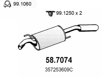 Silenciador posterior Vw PASSAT B3/B4 · Vw PASSAT B3/B4 Variant