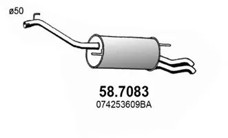 Silenciador posterior Vw TRANSPORTER T4 Bus · Vw TRANSPORTER T4 Van · Vw TRANSPORTER T4 Platform/Chassis (70E, 70L, 70M, 7DE, 7DL, 7D