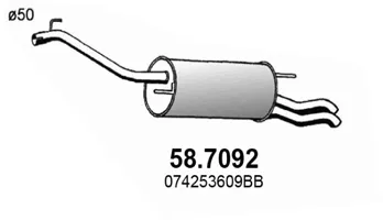 Silenciador posterior Vw TRANSPORTER T4 Bus · Vw TRANSPORTER T4 Van · Vw TRANSPORTER T4 Platform/Chassis (70E, 70L, 70M, 7DE, 7DL, 7D