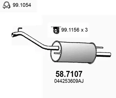 Silenciador posterior Vw TRANSPORTER T4 Van · Vw TRANSPORTER T4 Platform/Chassis (70E, 70L, 70M, 7DE, 7DL, 7D