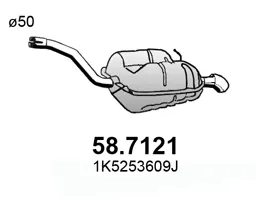 Silenciador posterior Vw JETTA III · Vw GOLF V Variant · Vw GOLF VI Variant