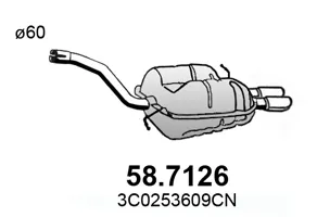 Silenciador posterior Vw PASSAT B6 · Vw PASSAT B6 Variant · Vw PASSAT CC B6