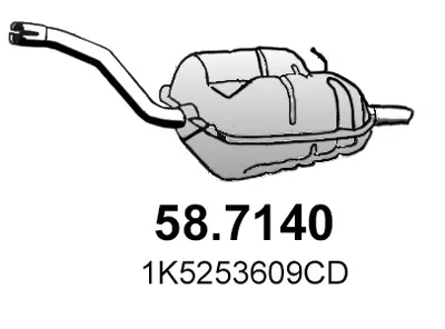 Silenciador posterior Vw GOLF VI Variant · Vw GOLF VAN VI Variant