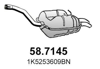 Silenciador posterior Skoda OCTAVIA II · Skoda OCTAVIA II Combi · Vw GOLF VI Variant