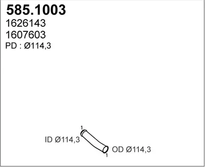 Tubo de escape ASSO 585.1003