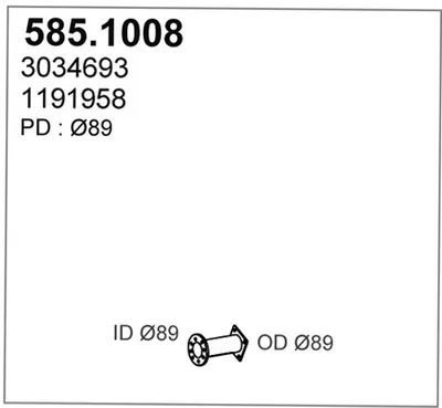 Tubo de escape ASSO 585.1008