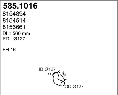 Tubo de escape ASSO 585.1016