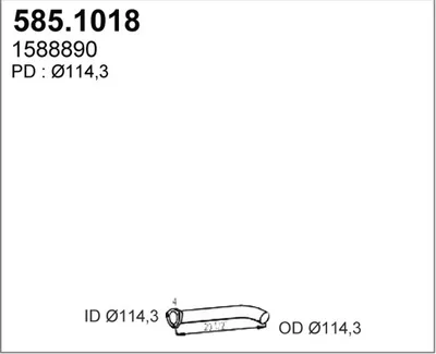 Tubo de escape ASSO 585.1018