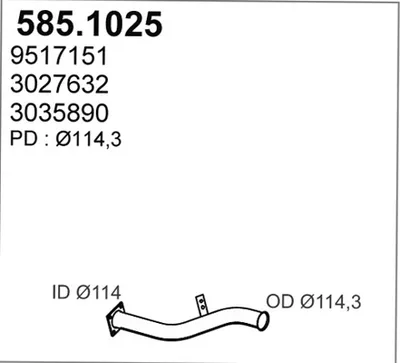 Tubo de escape ASSO 585.1025