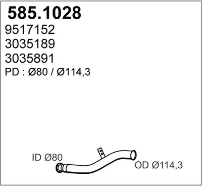 Tubo de escape ASSO 585.1028