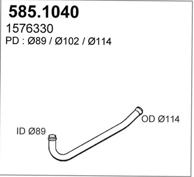 Tubo de escape ASSO 585.1040