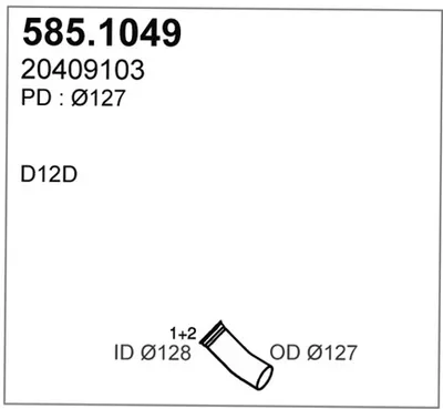 Tubo de escape ASSO 585.1049