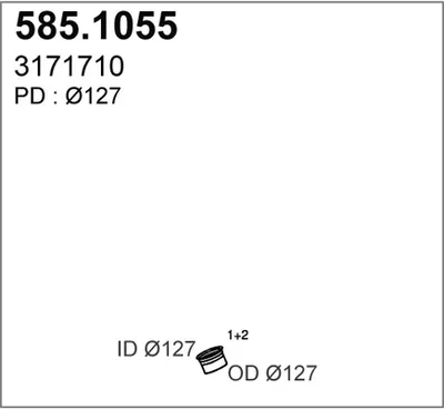 Tubo de escape ASSO 585.1055