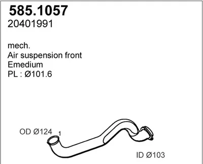 Tubo de escape ASSO 585.1057