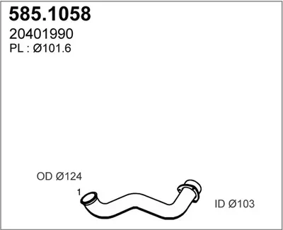 Tubo de escape ASSO 585.1058