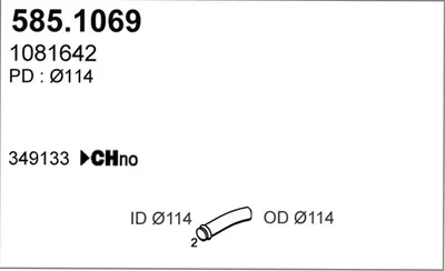Tubo de escape ASSO 585.1069
