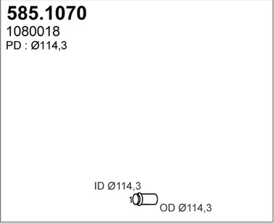Tubo de escape ASSO 585.1070