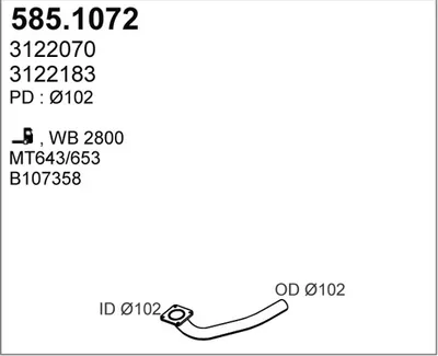 Tubo de escape ASSO 585.1072