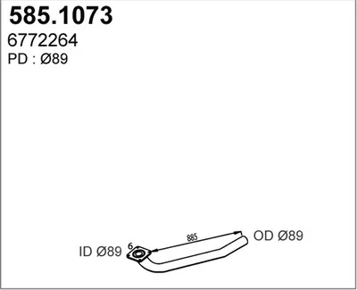 Tubo de escape ASSO 585.1073