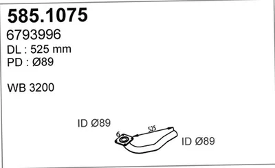 Tubo de escape ASSO 585.1075