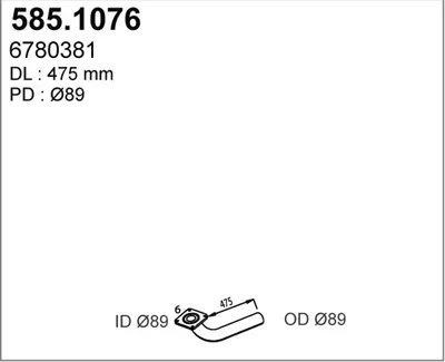 Tubo de escape ASSO 585.1076