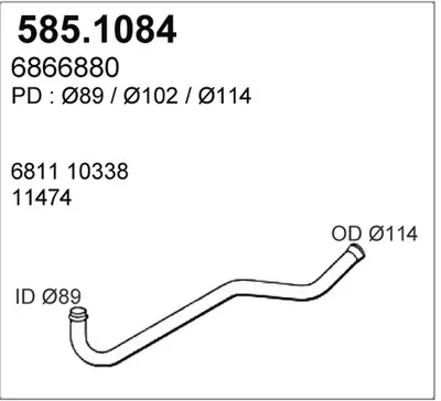 Tubo de escape ASSO 585.1084
