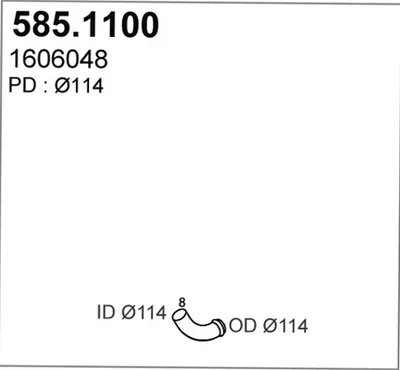Tubo de escape ASSO 585.1100