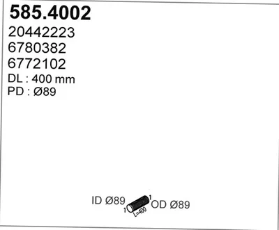 Unión flexible, escape ASSO 585.4002