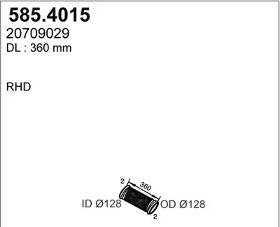 Unión flexible, escape ASSO 585.4015
