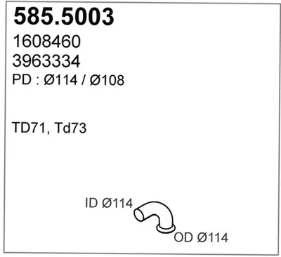 Tubo de escape ASSO 585.5003