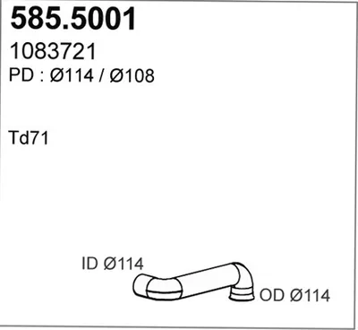 Tubo de escape ASSO 585.5011