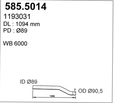 Tubo de escape ASSO 585.5014