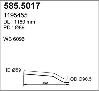 Tubo de escape ASSO 585.5017