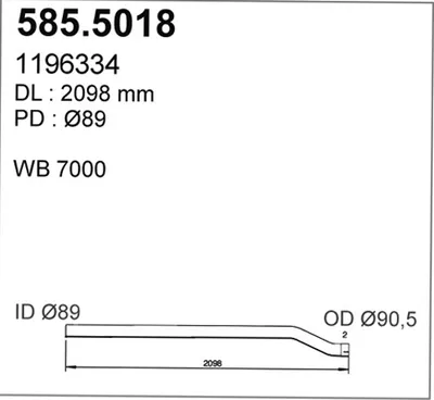 Tubo de escape ASSO 585.5018
