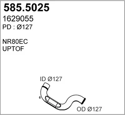Tubo de escape ASSO 585.5025