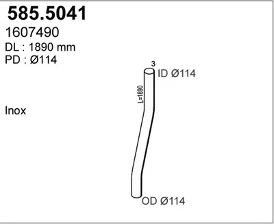 Tubo de escape ASSO 585.5041