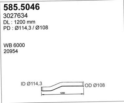 Tubo de escape ASSO 585.5046