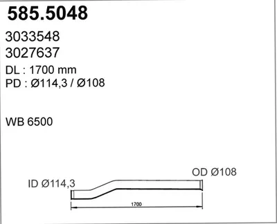 Tubo de escape ASSO 585.5048