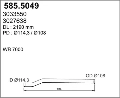 Tubo de escape ASSO 585.5049