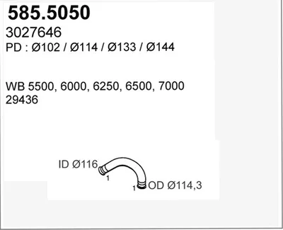 Tubo de escape ASSO 585.5050