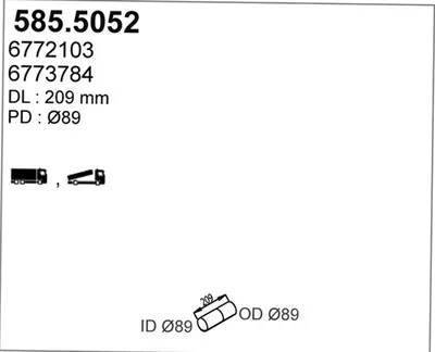 Tubo de escape ASSO 585.5052
